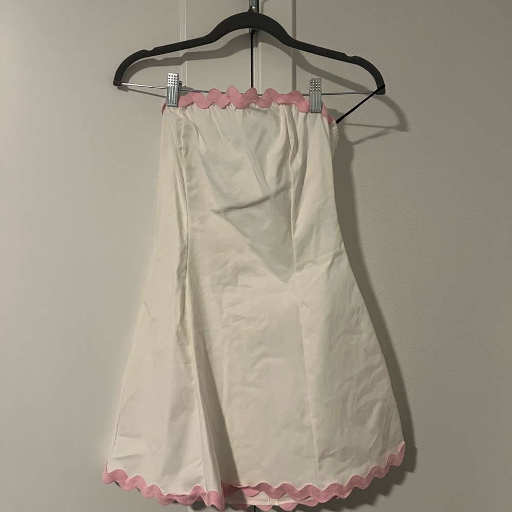 Elegant White and Pink Women's dress
